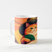 Mug Drôle Rétro Vacances de chats d'été (Devant gauche)