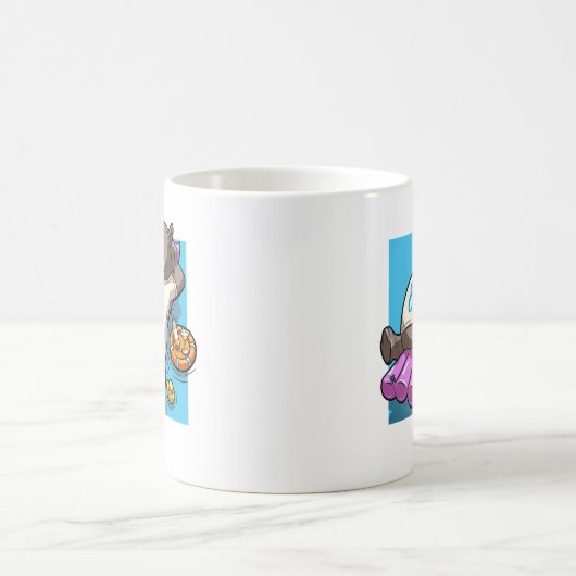 Mug Drôle Rhino Prenez It Easy Summer Pool Cartoon (Centre)