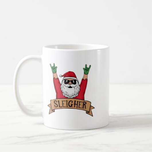 Mug Drôle Rocher N Roll Santa Claus Noël (Gauche)