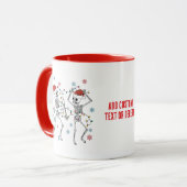 Mug Drôle Rocny Éffrayant Danser Squelette Noël (Devant gauche)