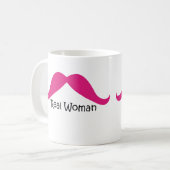 Mug Drôle rose et noir vraies femmes Mustache (Devant gauche)