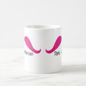 Mug Drôle rose et noir vraies femmes Mustache (Centre)