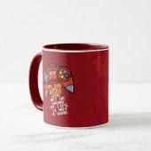 Mug Drôle Rouge Joystick Fête des pères Salutation (Devant gauche)