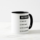 Mug Drôle sac retraite Humour Retraité Pas mon problèm (Devant droit)