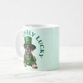 Mug Drôle Saint Patrick's Chien Pawsitivement Lucky (Devant gauche)