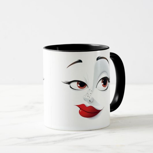 Mug Drôle Sarcastique Femme Enveloppée Visage (Devant droit)