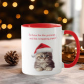 Mug Drôle Sarcastique Maine Coon Chat Santa Hat Person
