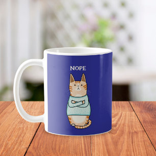 Mug Drôle Sarcastique Orange Chat Nope