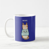 Mug Drôle Sarcastique Orange Chat Nope (Gauche)