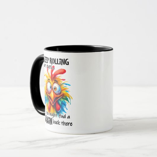 Mug Drôle/Sarcastique, paroles d'animaux/poulet/café (Devant gauche)