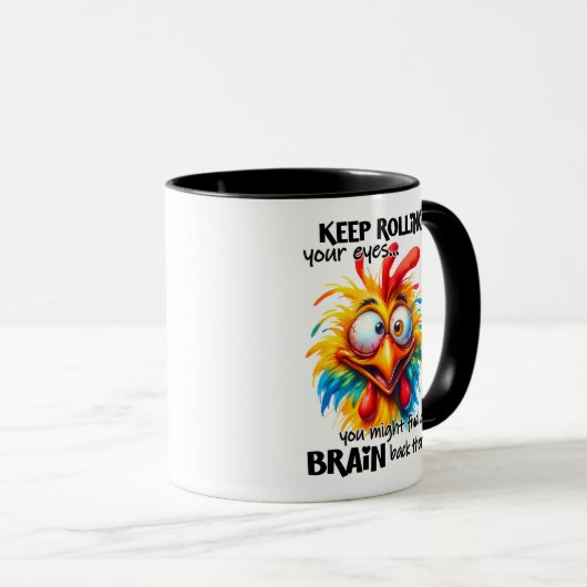 Mug Drôle/Sarcastique, paroles d'animaux/poulet/café (Devant droit)