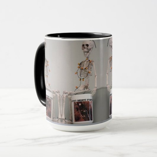 Mug Drôle Scary Skeleton Bones Café Halloween Design (Devant gauche)