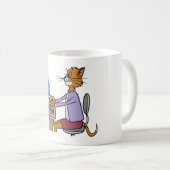 Mug Drôle Secrétaire Cat Cartoon Office Humour (Devant droit)