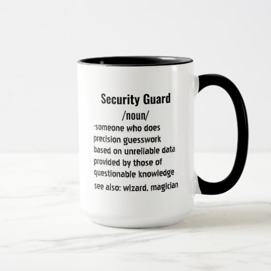 Mug Drôle Sécurité Garde Définition cadeaux (Droite)