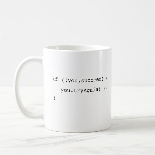 Mug Drôle si vous n'avez pas réussi Réessayer Programm (Gauche)