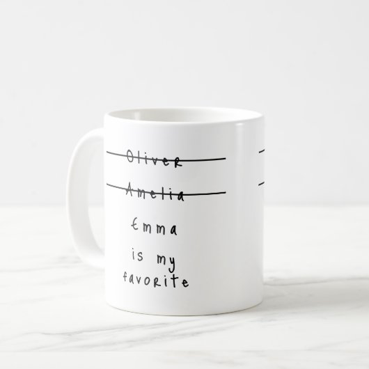 Mug Drôle Simple Favorite Nom de l'enfant Fête de la M (Devant gauche)