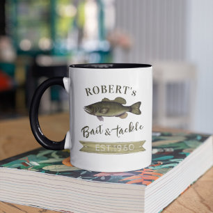 Mug Drôle simple pêcheur appât et poignée poisson