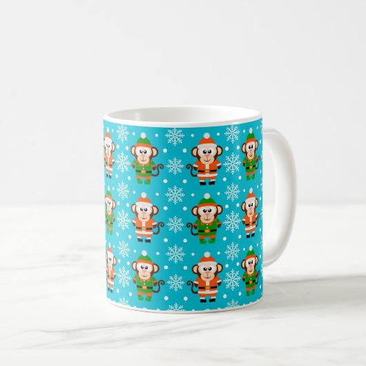 Mug Drôle singe de Noël (Devant droit)