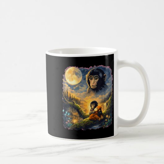Mug Drôle singe macaque mignon coup de poing mème japo (Droite)