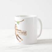 Mug Drôle singe tenant votre texte (Devant droit)