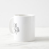 Mug Drôle Six Sept 6 7 Mème 67 Main de squelette Hallo (Devant gauche)