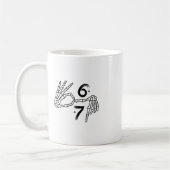 Mug Drôle Six Sept 6 7 Mème 67 Main de squelette Hallo (Gauche)