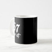 Mug Drôle Six Sept 6 7 Mème 67 Squelette Main Hallowee (Devant gauche)