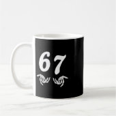 Mug Drôle Six Sept 6 7 Mème 67 Squelette Main Hallowee (Gauche)