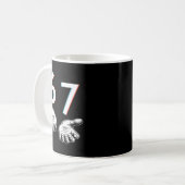 Mug Drôle Six Sept 6 7 Mème Gen Alpha Argot 6 7 Mains (Devant gauche)