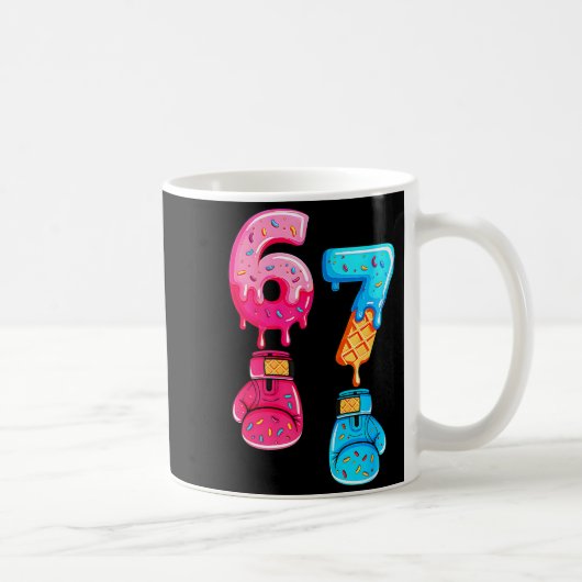 Mug Drôle Six Sept Mème Crème Glacée Goutte 67 Boxe (Droite)