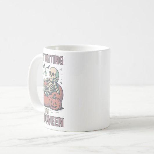 Mug Drôle Skeleton Éffrayant Summerween En Attendant H (Devant gauche)