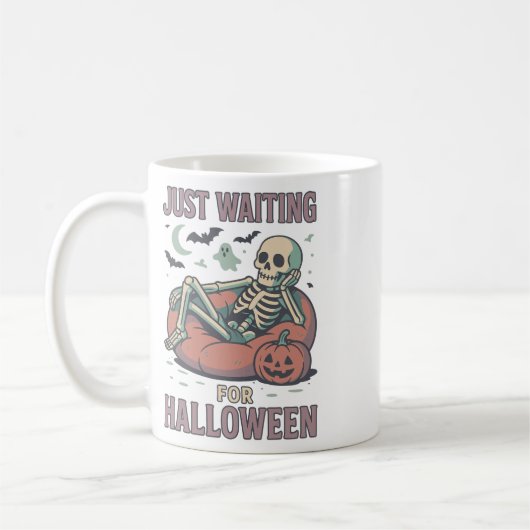 Mug Drôle Skeleton Éffrayant Summerween En Attendant H (Gauche)