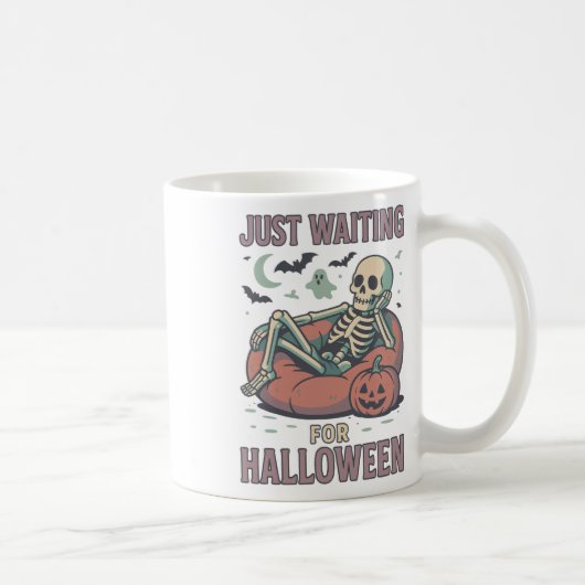 Mug Drôle Skeleton Éffrayant Summerween En Attendant H (Droite)