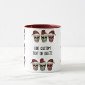 Mug Drôle Skeleton Éffrayant Vibes Head Christmas Red (Centre)