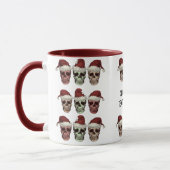 Mug Drôle Skeleton Éffrayant Vibes Head Christmas Red (Gauche)