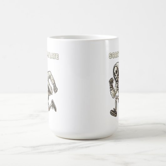 Mug Drôle Skeleton En Retard (Centre)