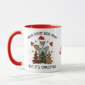 Mug Drôle Skeleton Vibes Éffrayantes Skull Head Noël (Gauche)