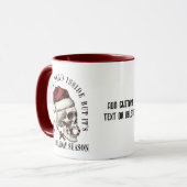 Mug Drôle Skeleton Vibes Head Noël Fête Noël Rouge (Devant gauche)