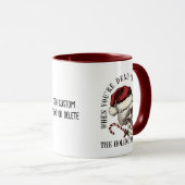 Mug Drôle Skeleton Vibes Head Noël Fête Noël Rouge (Devant droit)