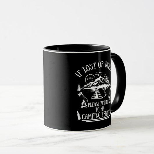 Mug Drôle slogan camper camping à boire des paroles (Devant droit)