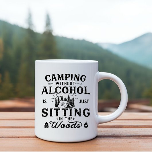 Mug Drôle slogan camper camping à boire des paroles