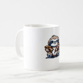 Mug Drôle Sloth mangeant Pizza, Amoureux des animaux K (Devant gauche)