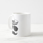 Mug Drôle Sombrero Face Avec Moustache Pour Cinc Mexic (Devant gauche)
