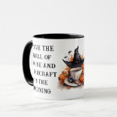 Mug Drôle Sorcière à thème Orange noir Citrouille Hall (Devant gauche)