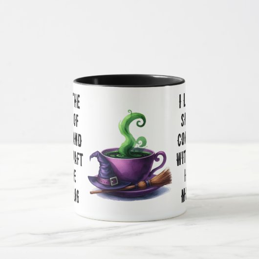 Mug Drôle Sorcière à thème violet vert et noir Hallowe (Centre)