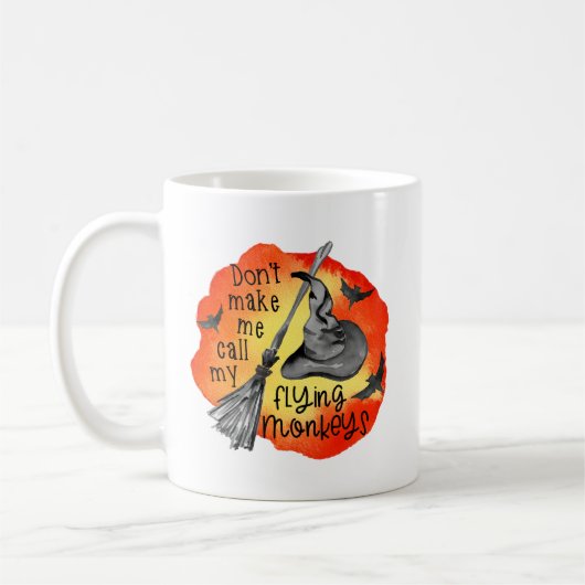 Mug Drôle Sorcière d'Halloween à voler des singes en d (Gauche)
