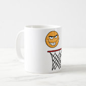 Mug Drôle souriant Basketball visage Dunking (Devant gauche)