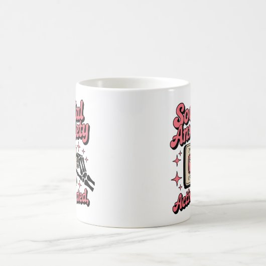 Mug Drôle Squelette D'Anxiété Sociale Pour Les Introve (Centre)