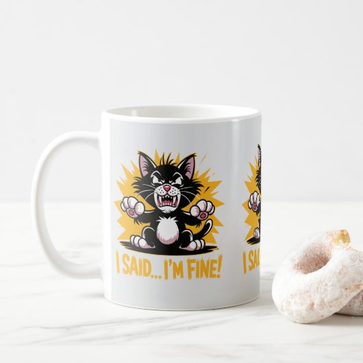 Mug Drôle Support Émotionnel Chats Lover Chat Moms & D (Avec donut)