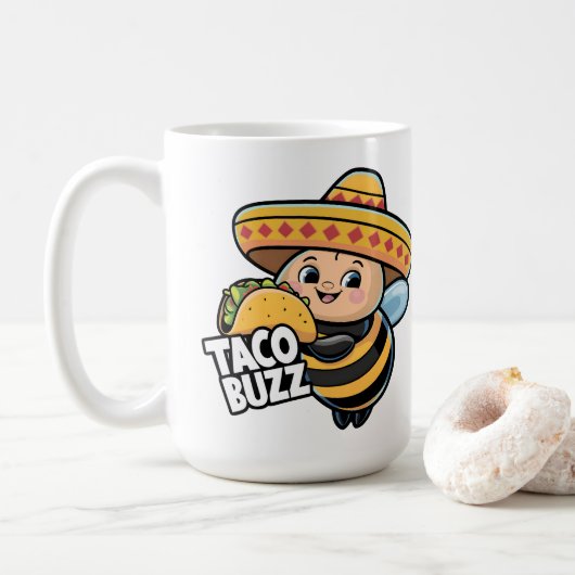 Mug Drôle Taco Buzz Bumble Bee (Avec donut)